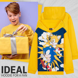 SONIC THE HEDGEHOG Hoodie for Boys Teens Shadow Knuckles Tails Warm Hooded Sweatshirt Jumper Casual Pullover