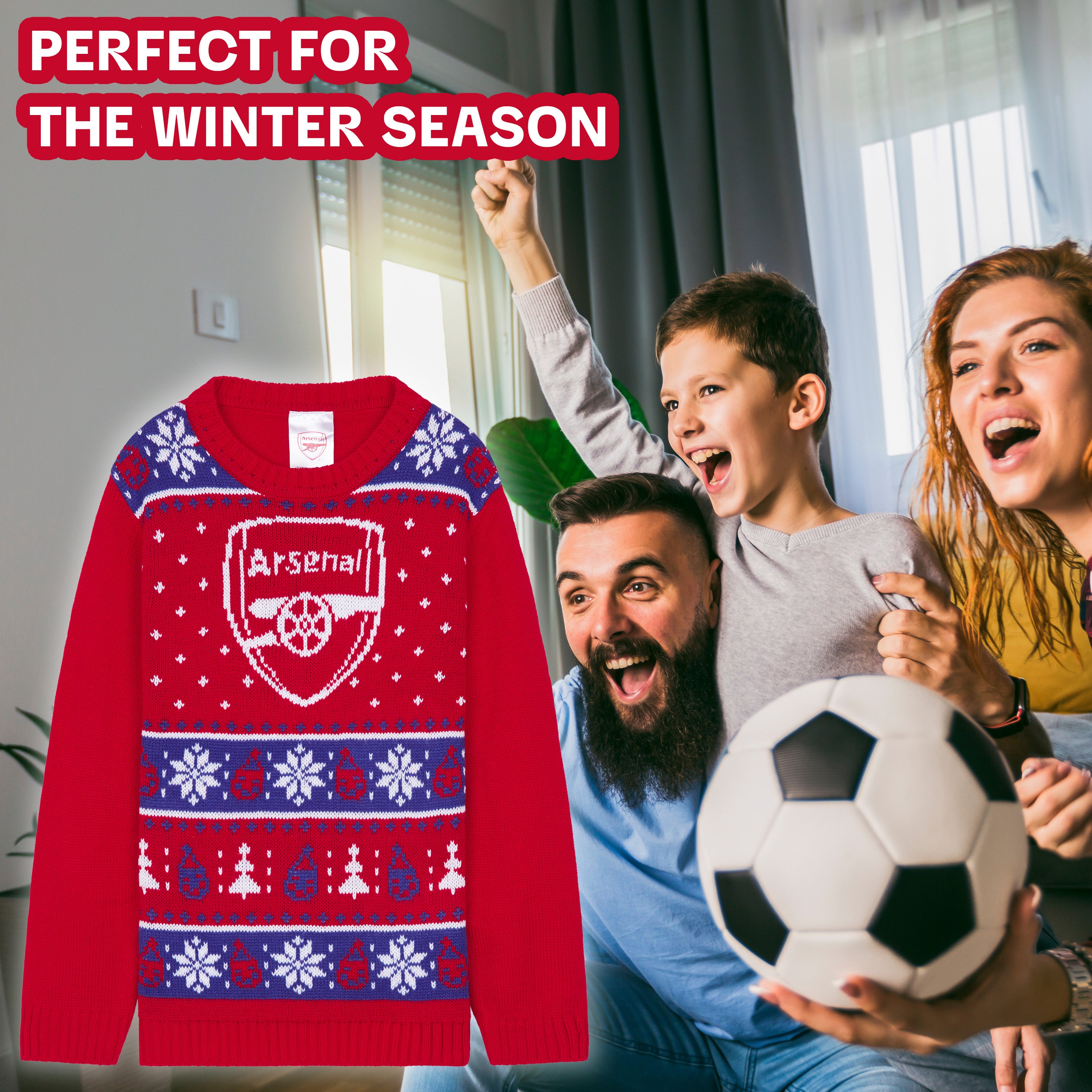 Arsenal F.C. Christmas Jumper Kids & Teenagers - Get Trend