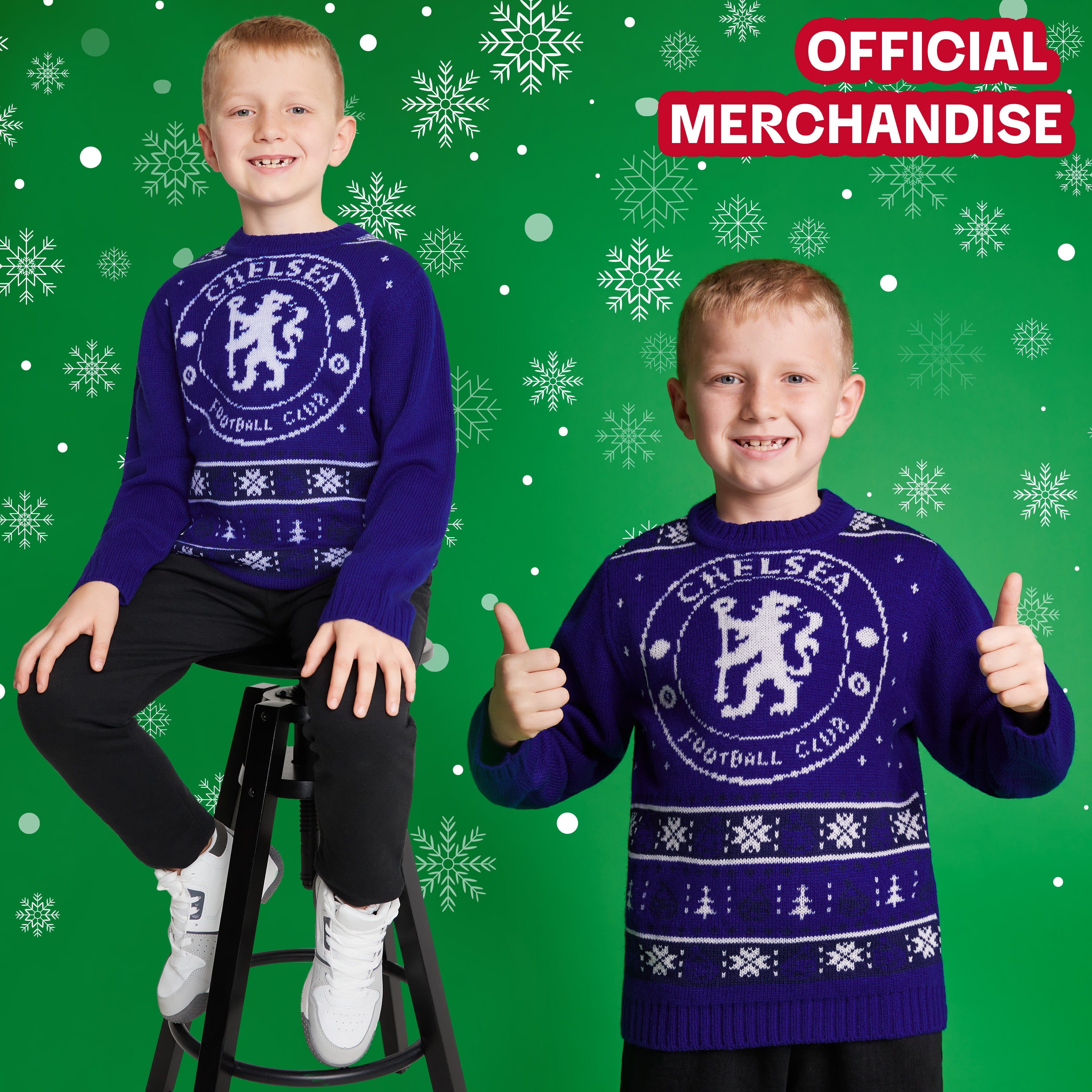 Chelsea FC Christmas Jumper Kids & Teenagers - Get Trend