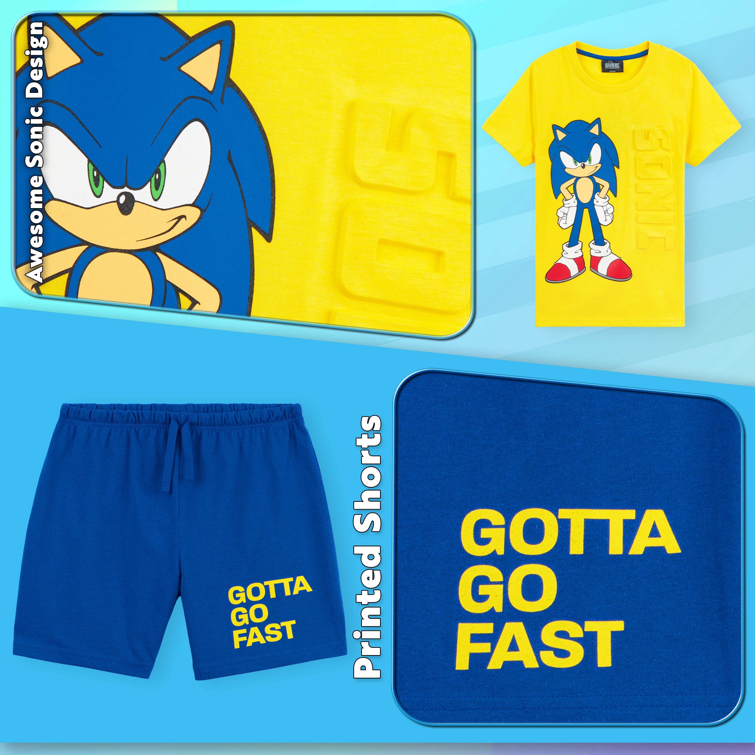 Sonic The Hedgehog Boys Pyjamas, Kids Summer Nightwear - Get Trend