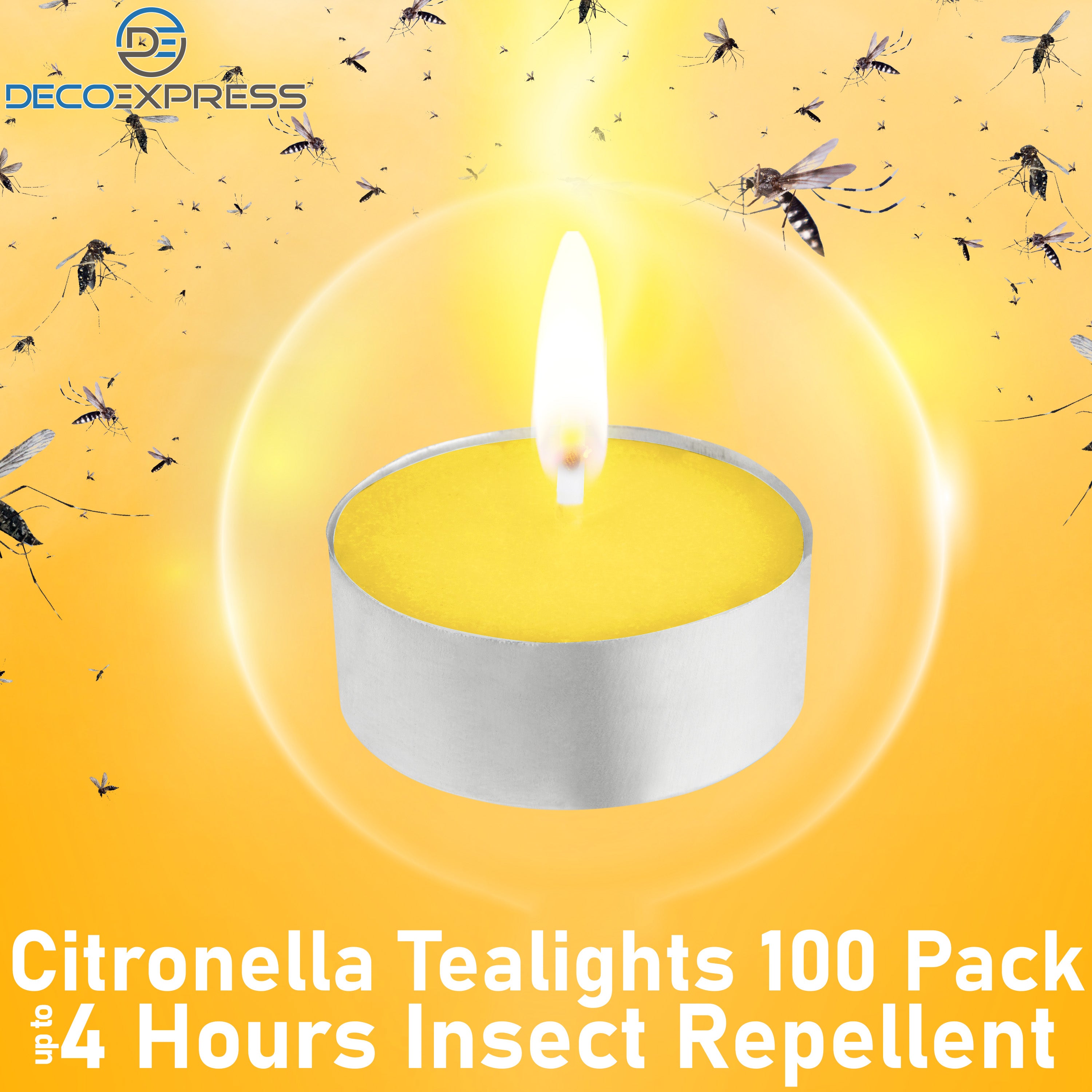 Deco Express Citronella Tealight Candles Multipack - Yellow 100/4 Hours - Get Trend