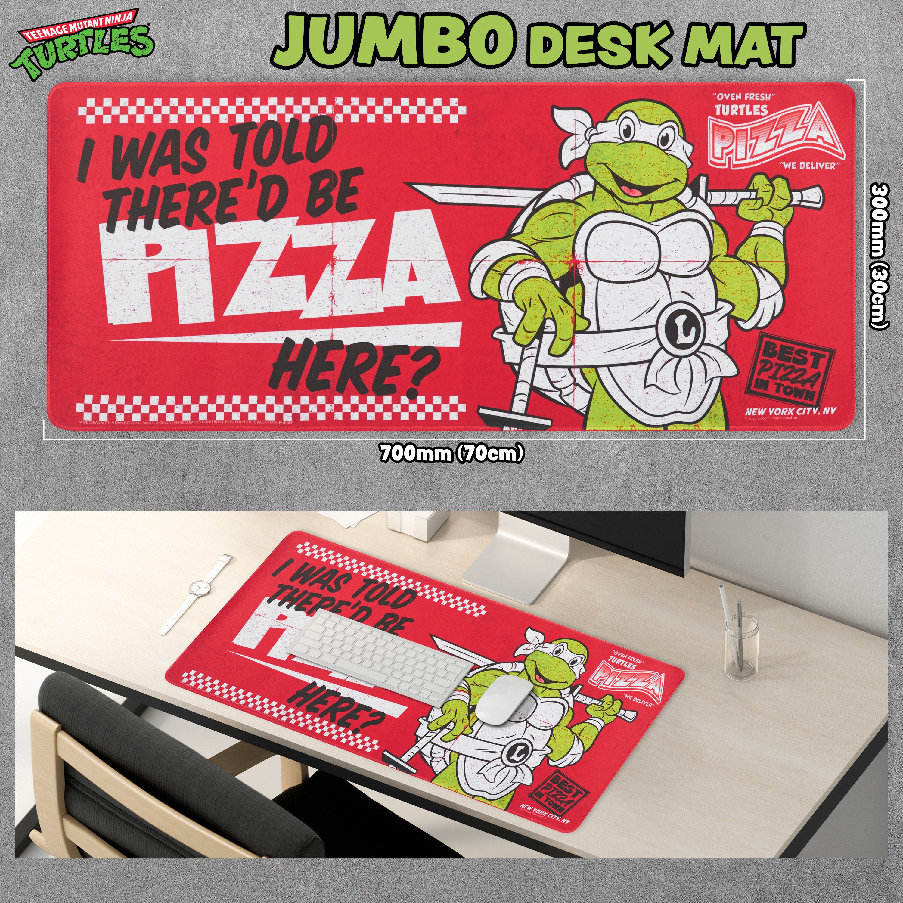 Teenage Mutant Ninja Turtles Desk Mat, Extra Large Mouse Mat 70 x 30 cm Desk Protector Mat - Get Trend