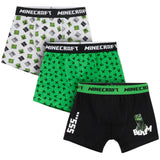 Minecraft Boys Boxer Shorts, Soft Breathable Stretchy Boxers Pack of 3 Boys Underwear