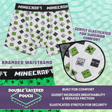 Minecraft Boys Boxer Shorts, Soft Breathable Stretchy Boxers Pack of 3 Boys Underwear