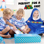 Super Mario Blue Hoodie For Boys, Fleece Oversized Hoodie Blanket for Kids - Get Trend