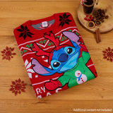 Disney Stitch Womens Christmas Jumper Crew Neck with Long Sleeves for Adults Teens