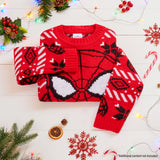 Marvel Spiderman Boys Knitted Christmas Jumper, Cosy Festive Xmas Sweater