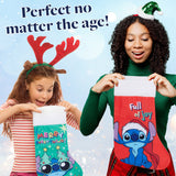 Disney Stitch Christmas Stockings for Kids Teens Adults Set of 3, Cute Festive Hanging Festive Decor Xmas Stockings