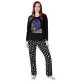 Wednesday Ladies Pyjamas Set - Black/Skull - Get Trend