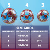 West Ham United F.C. Football Soccer Ball for Adults & Teenagers - Size 5 - Get Trend