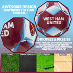 West Ham United F.C. Football Soccer Ball for Adults & Teenagers - Size 5 - Get Trend