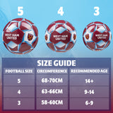 West Ham United F.C. Football Soccer Ball for Adults & Teenagers - Size 3 - Get Trend